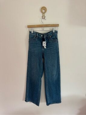 American Eagle Outfitters Dark Blue Wide-Leg Jeans